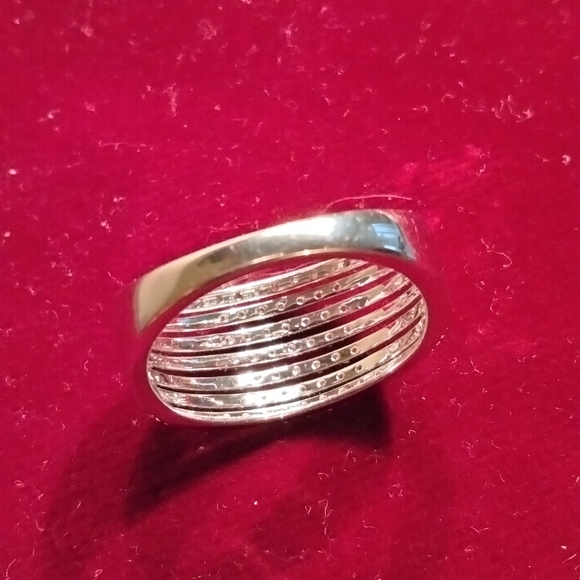Multi roll miracle plate .25kt diamond sterling silver band - Picture 8 of 10
